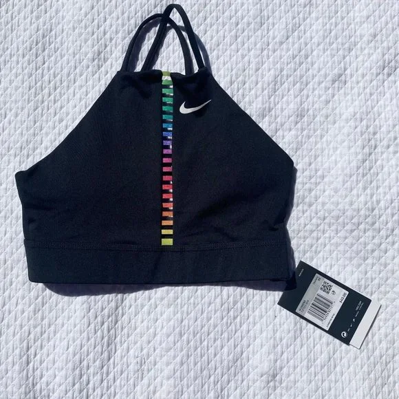 NWT Nike Dri-FIT Women's Size XS Indy Rainbow Ladder Sports Bra Padded - Picture 4 of 8